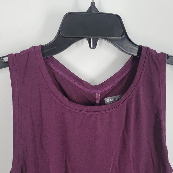 Athleta Purple Rouched Back Tank Top S - Picture 2 of 7